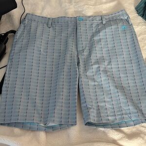 Adidas Sky Blue Checkered Shorts/GOLF SHORTS